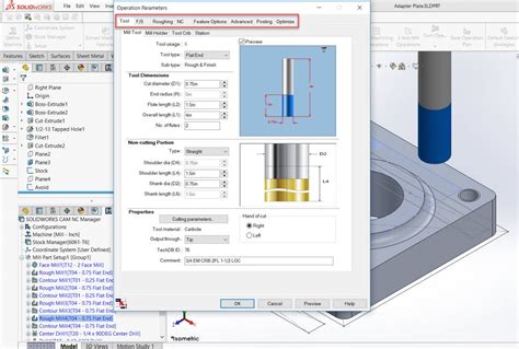 solidworks cam setup sheet